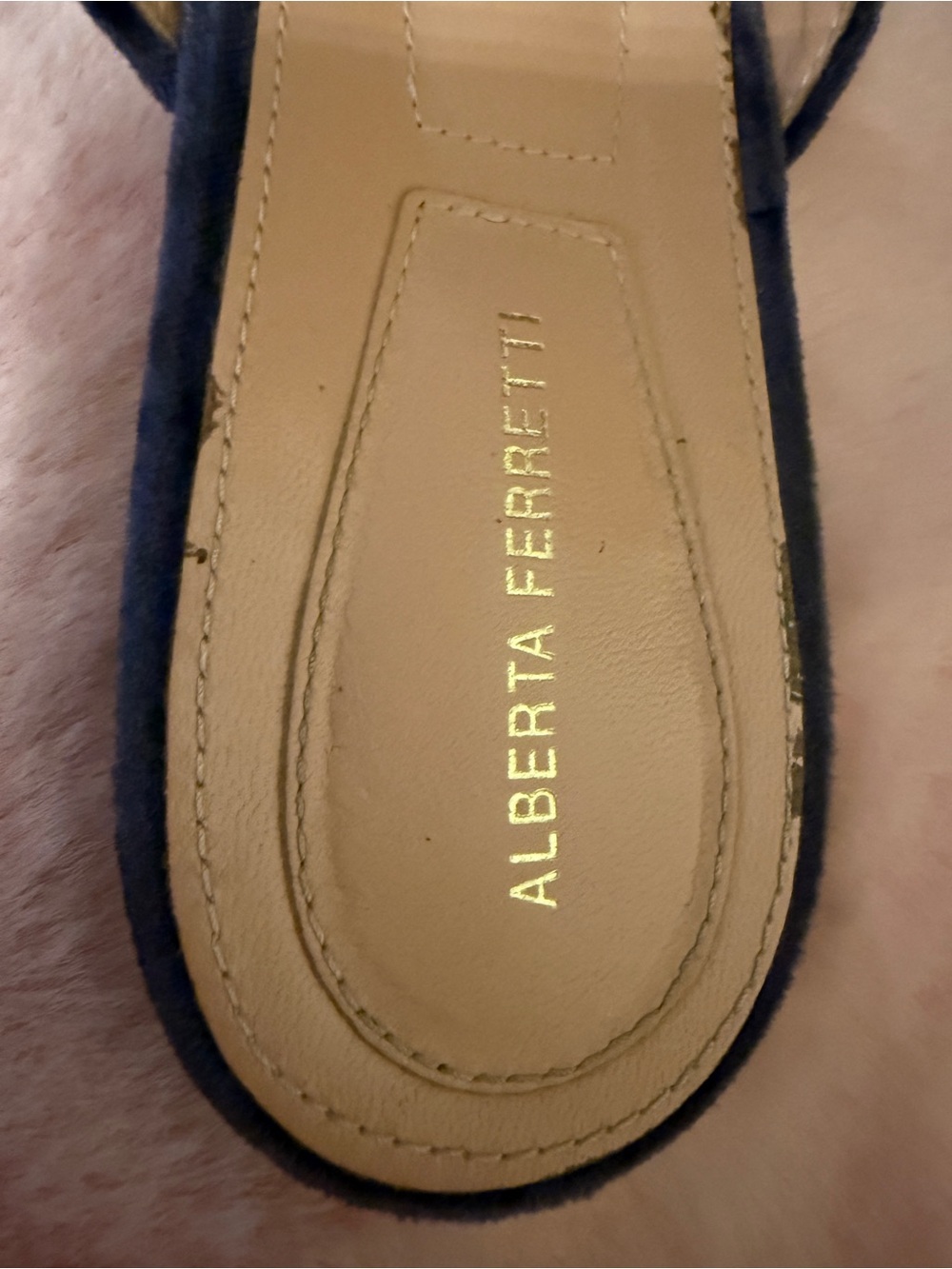 Alberta Ferretti Velvet Blue Bow Embellished Mules Flats EU 37 US 6 or 6.5 - Picture 6 of 7